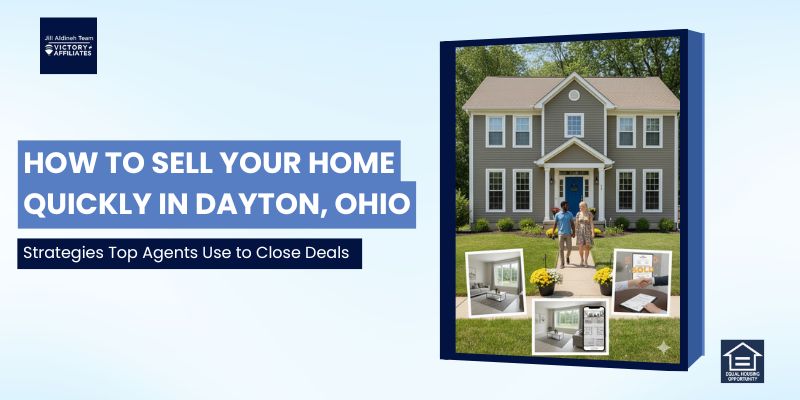 Staged single-family home for sale in Dayton, Ohio with fresh landscaping and curb appeal