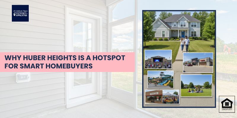 Residential neighborhood and modern homes in Huber Heights, Ohio near Dayton